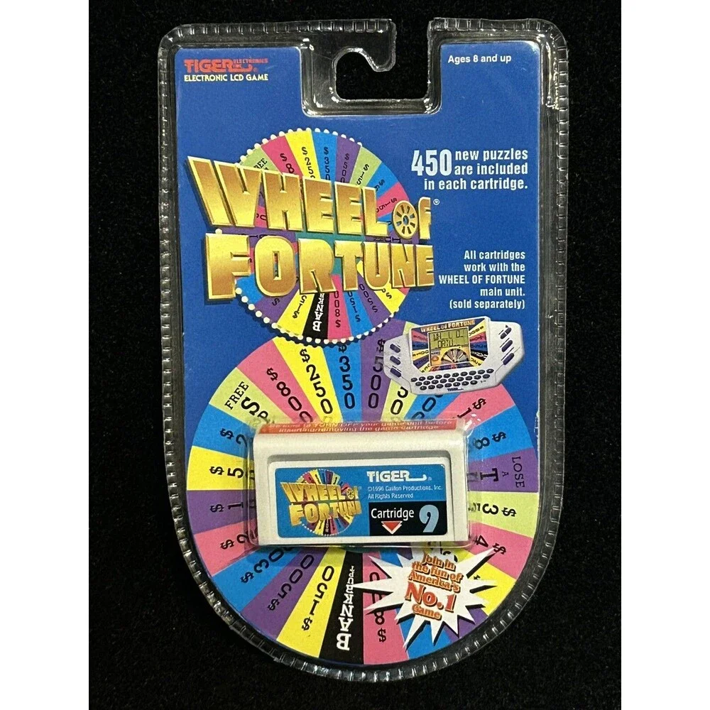 Vintage Wheel Of Fortune Handheld Video Game Cartridge #9 Tiger Sealed B2